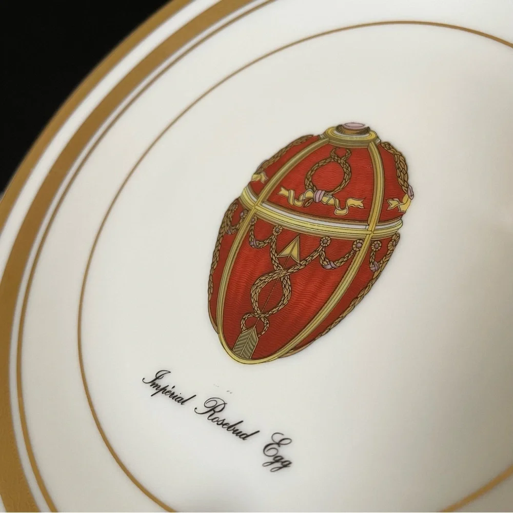 Imperial Rosebud Egg Plate - Faberge Limoges